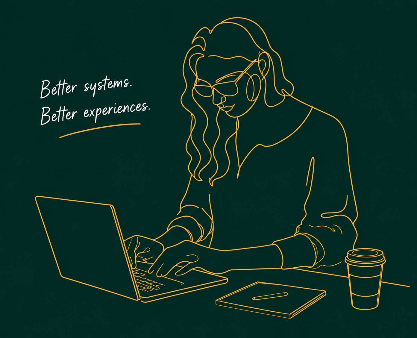 HR systems consultant working on a laptop